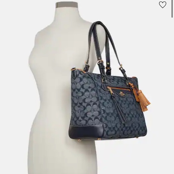 Coach Handbags - COACH DENIM MULTI ZIP TOTE